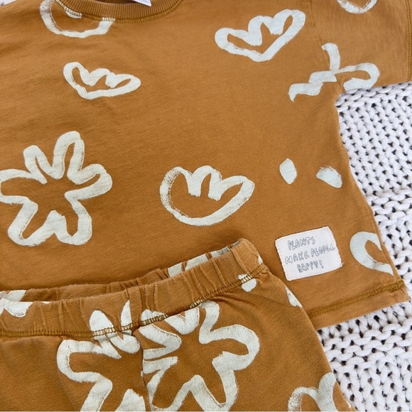 Zara Cute Tan and Cream Toddler Floral Set 18-24 Months - Picture 3 of 7